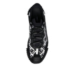 Dolce & Gabbana Black Logo Lace Up Low Top NS1 Sneakers Shoes MV7200-47