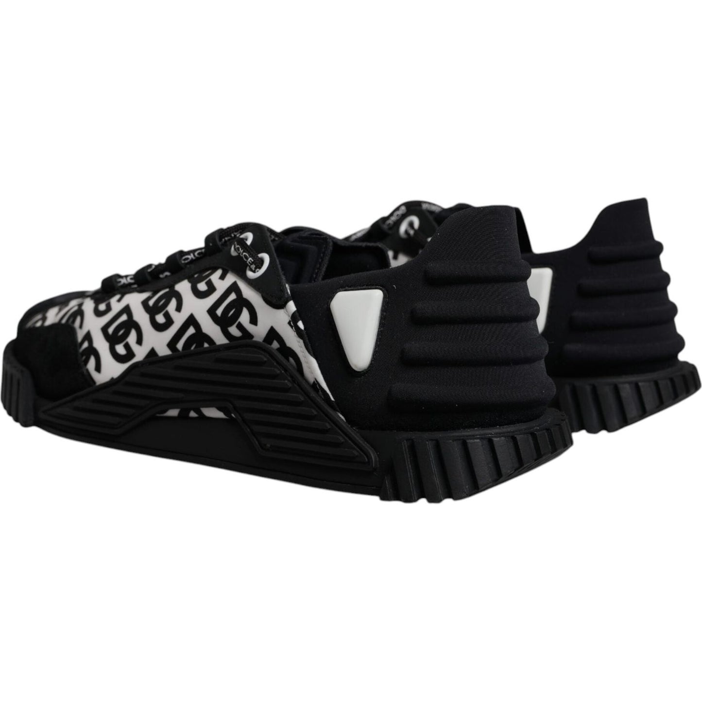 Dolce & Gabbana Black Logo Lace Up Low Top NS1 Sneakers Shoes MV7202-44