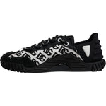 Dolce & Gabbana Black Logo Lace Up Low Top NS1 Sneakers Shoes MV7202-44