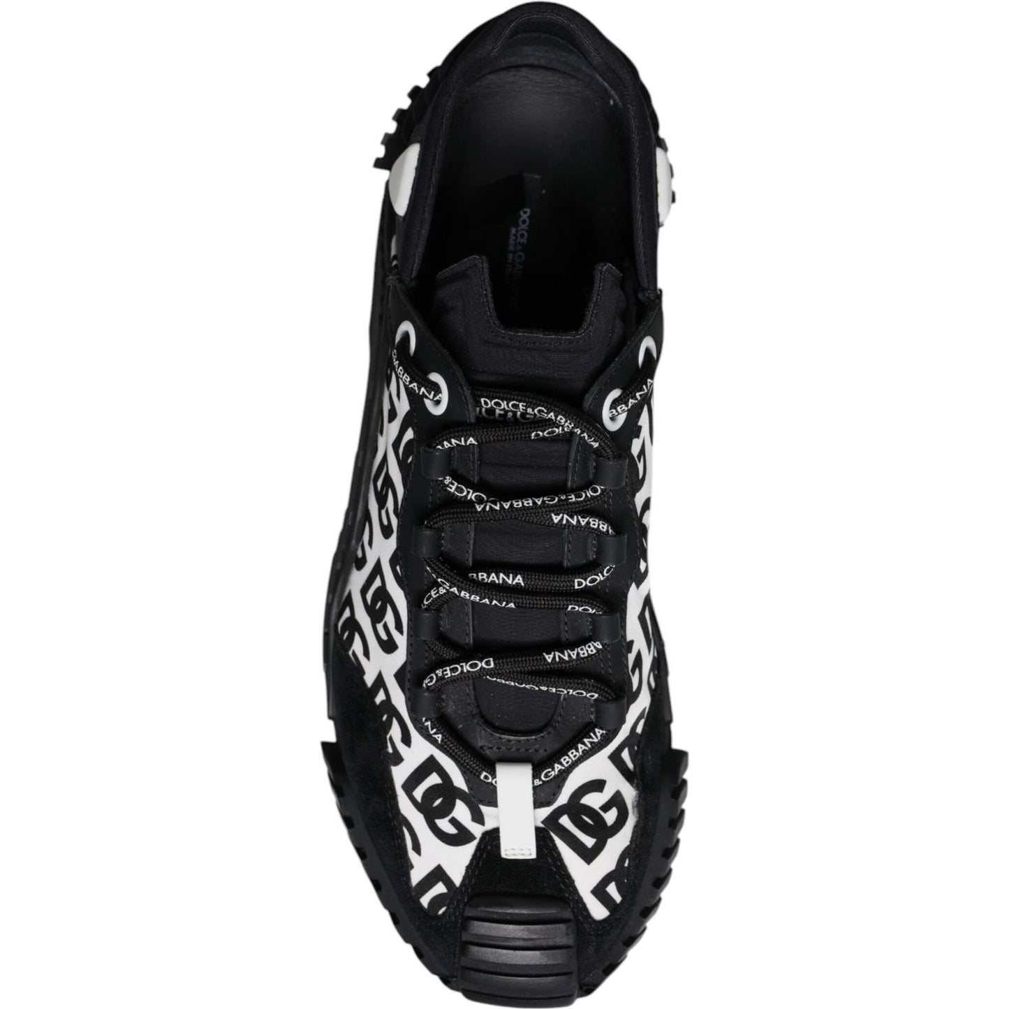 Dolce & Gabbana Black Logo Lace Up Low Top NS1 Sneakers Shoes MV7202-44
