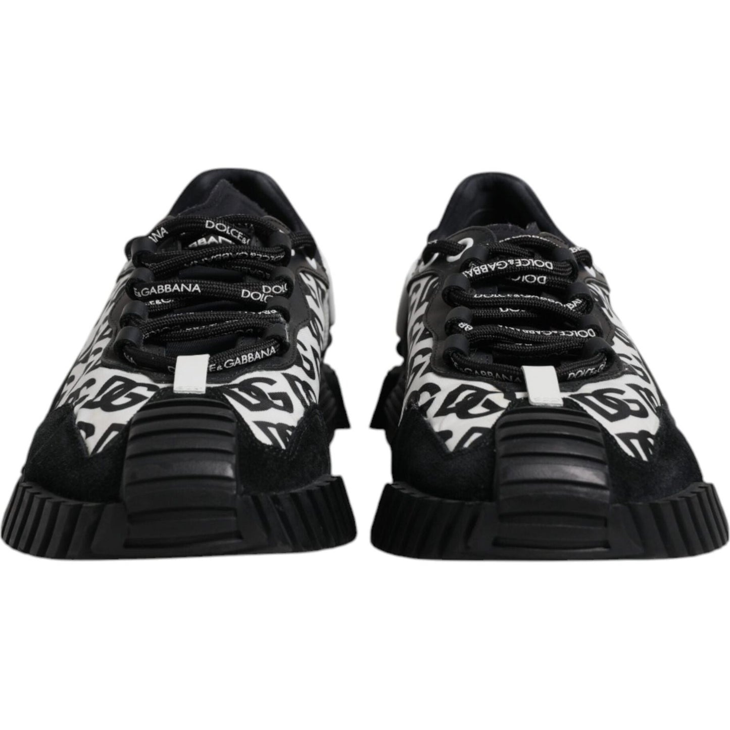 Dolce & Gabbana Black Logo Lace Up Low Top NS1 Sneakers Shoes MV7205-44