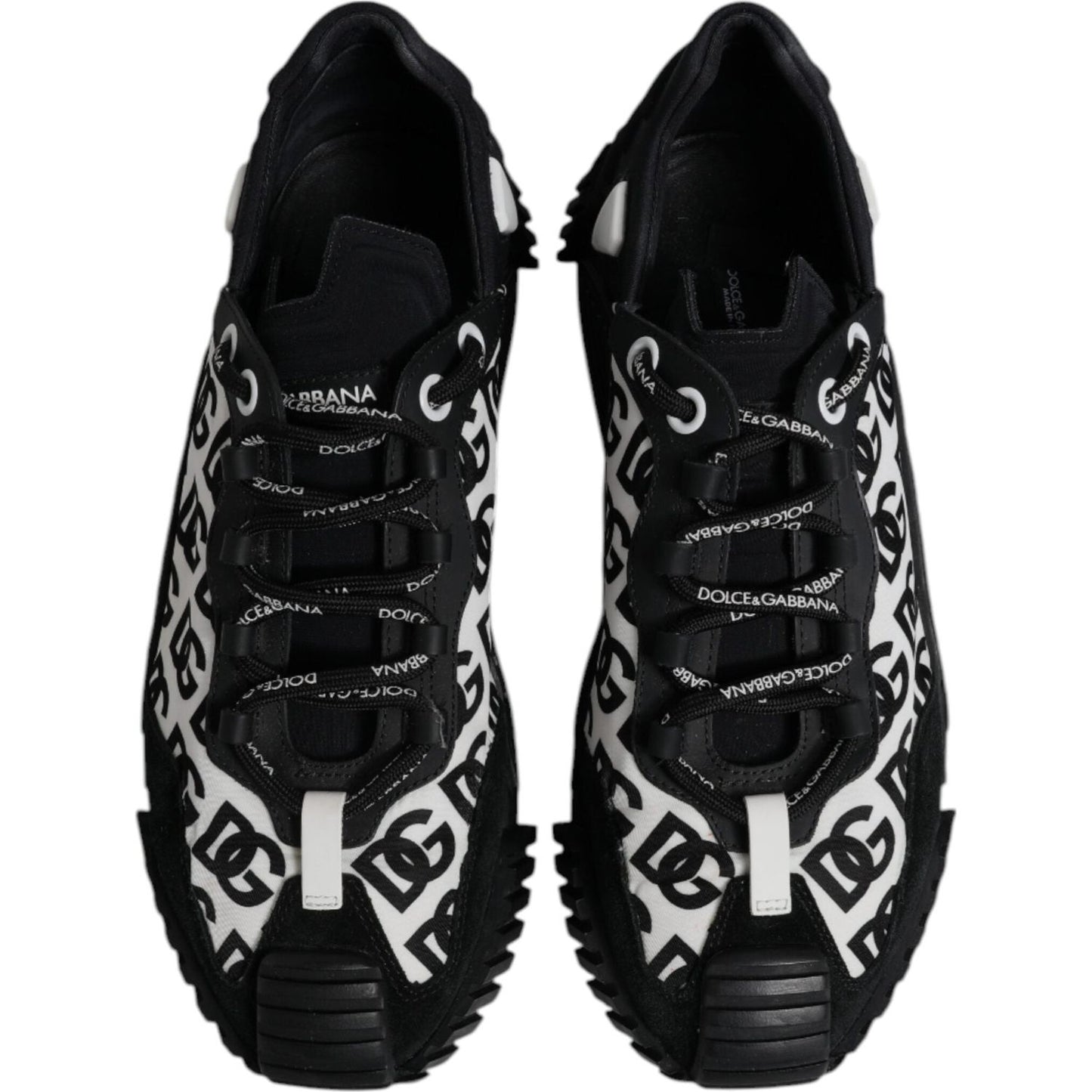 Dolce & Gabbana Black Logo Lace Up Low Top NS1 Sneakers Shoes MV7205-44