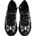 Dolce & Gabbana Black Logo Lace Up Low Top NS1 Sneakers Shoes MV7205-44
