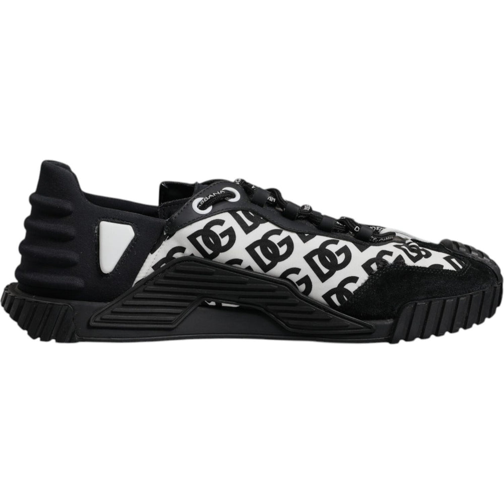 Dolce & Gabbana Black Logo Lace Up Low Top NS1 Sneakers Shoes MV7205-44