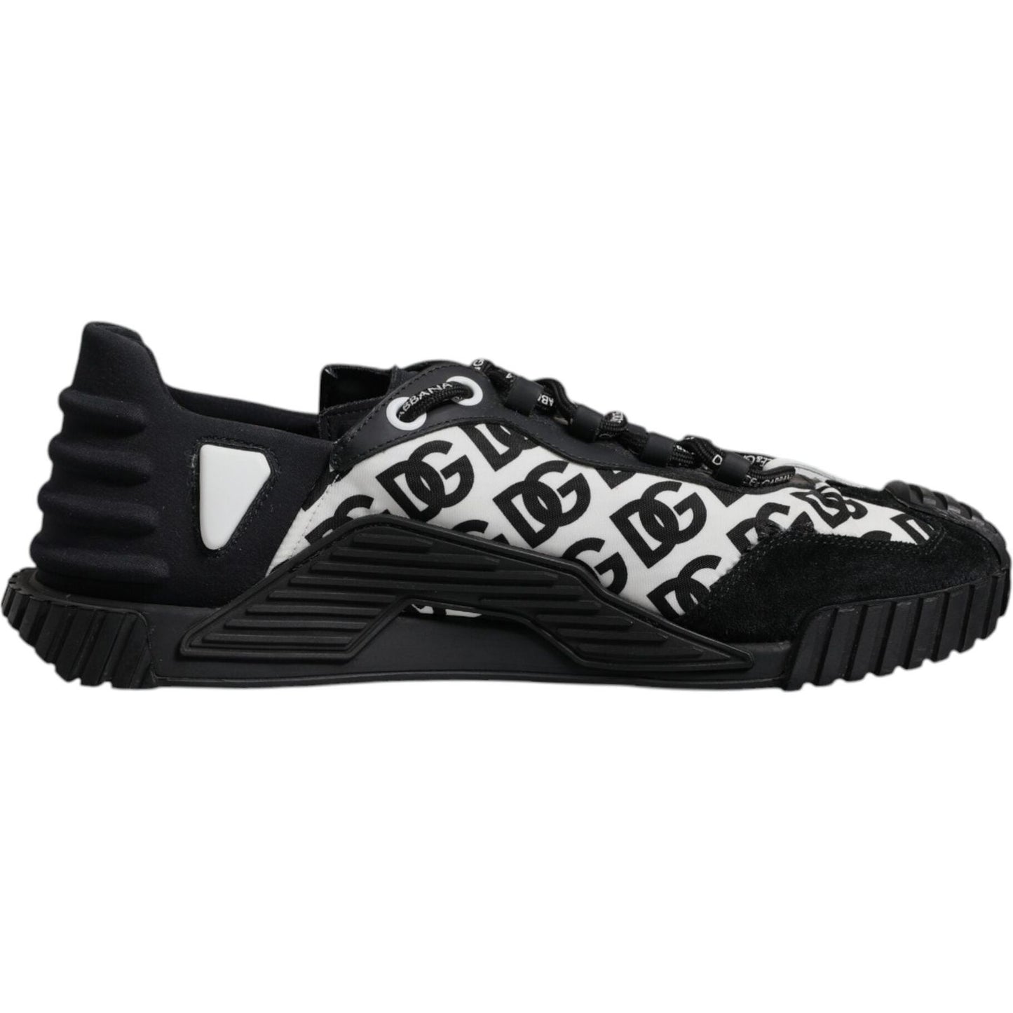 Dolce & Gabbana Black Logo Lace Up Low Top NS1 Sneakers Shoes MV7205-44