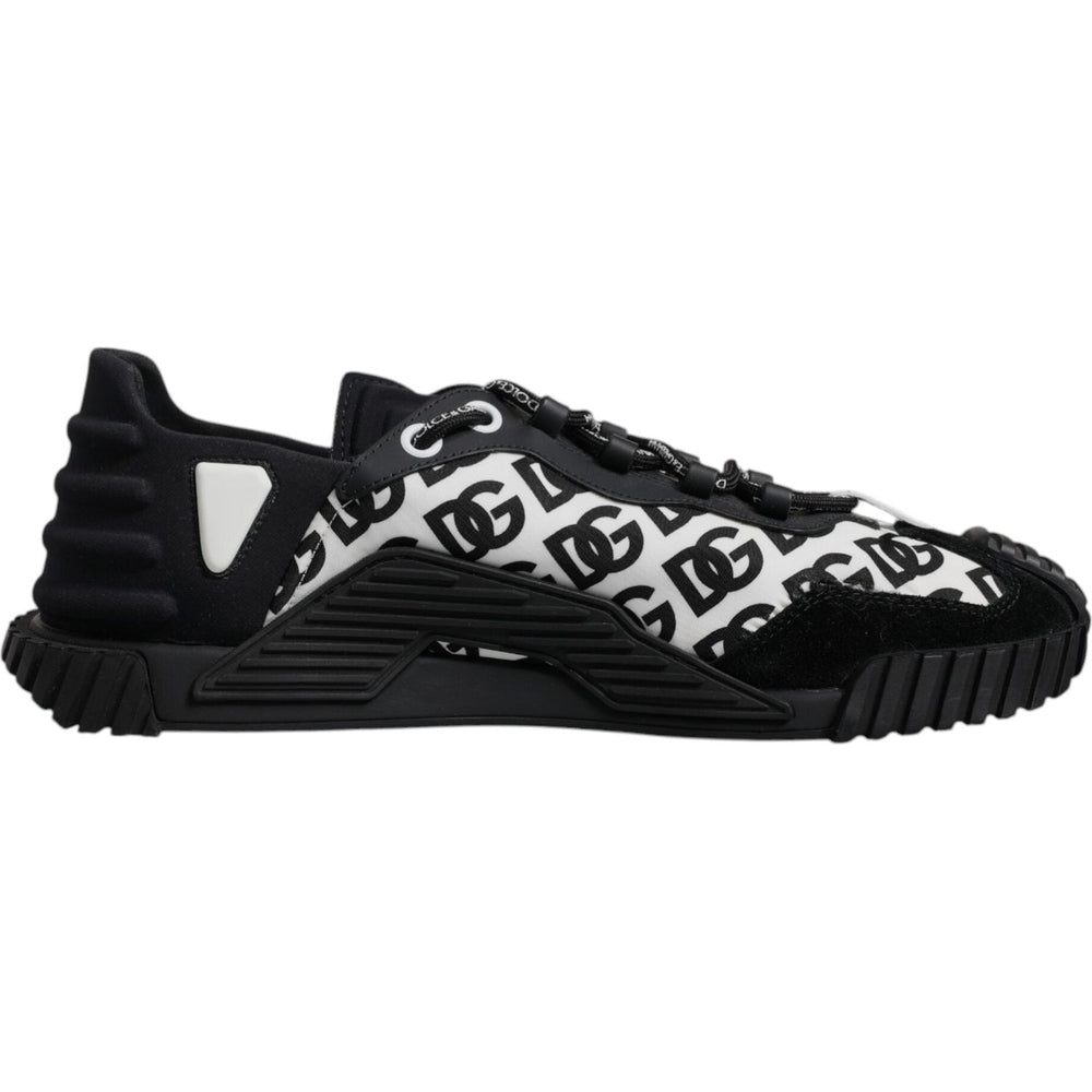 Dolce & Gabbana Black Logo Lace Up Low Top NS1 Sneakers Shoes MV7207-45