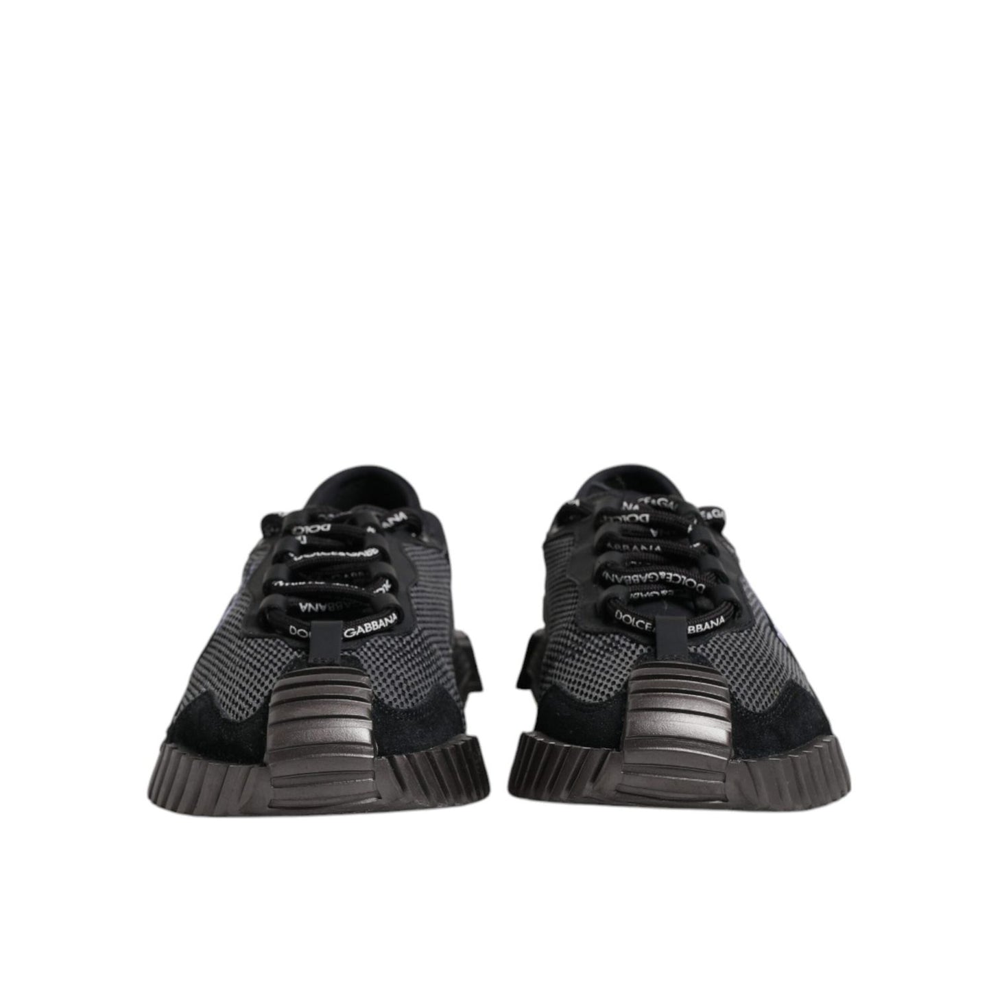 Dolce & Gabbana Black Silver Logo Low Top Men Sneakers Shoes MV7233-41