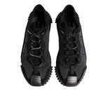 Dolce & Gabbana Black Silver Logo Low Top Men Sneakers Shoes MV7233-41