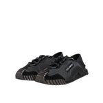 Dolce & Gabbana Black Silver Logo Low Top Men Sneakers Shoes MV7233-41