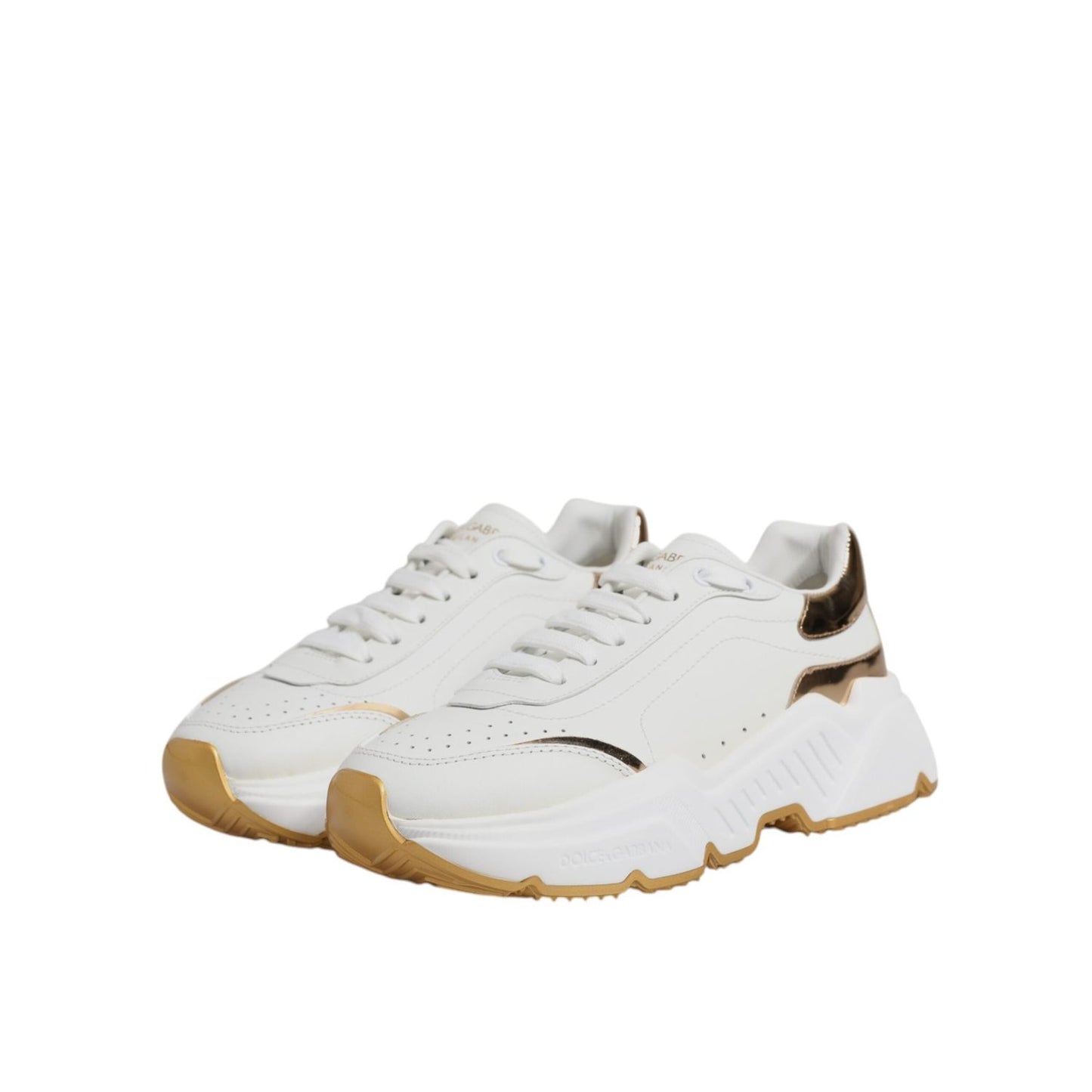 Dolce & Gabbana White Gold Daymaster Low Top Sneakers Shoes LA12516-38