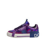 Dolce & Gabbana Purple Leather DG Logo Low Top Sneakers Shoes LA12539-36.5