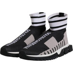 Dolce & Gabbana Black Gray Sorrento Socks Women Sneakers Shoes LA12550-35.5