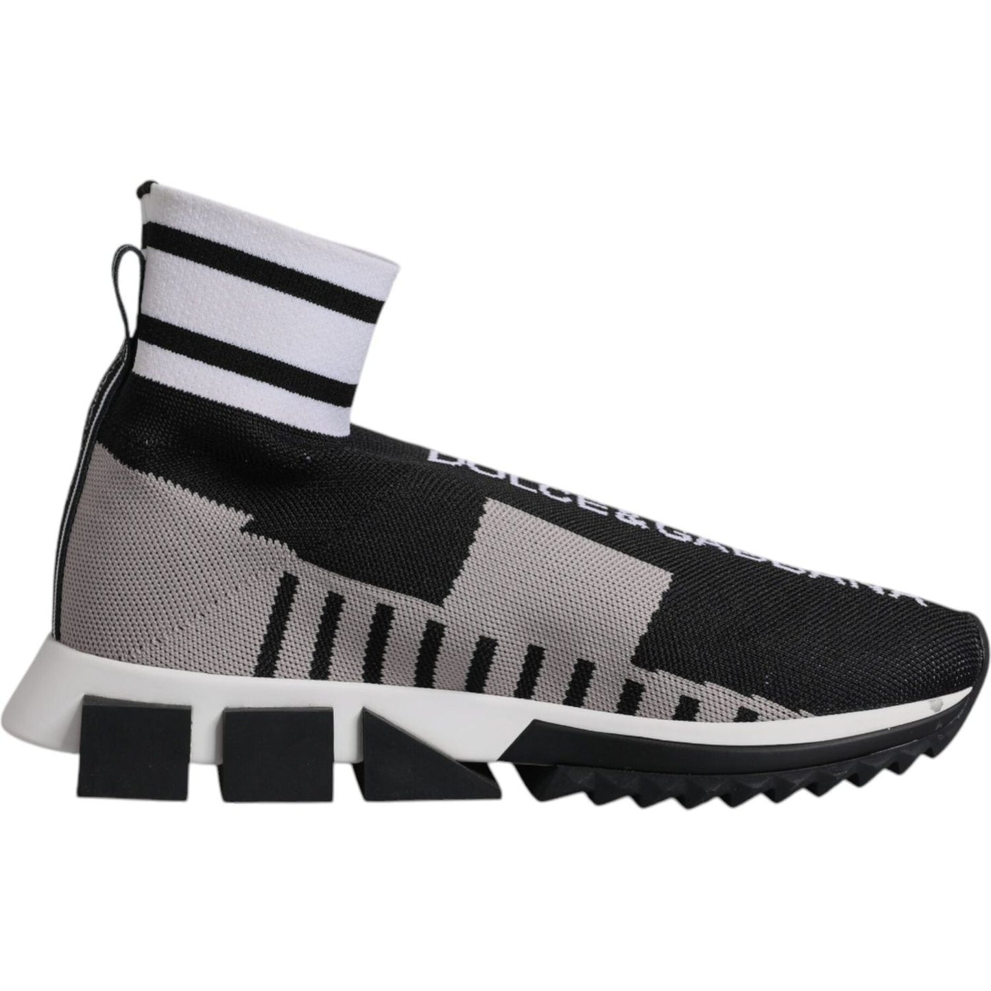 Dolce & Gabbana Black Gray Sorrento Socks Women Sneakers Shoes LA12550-35.5