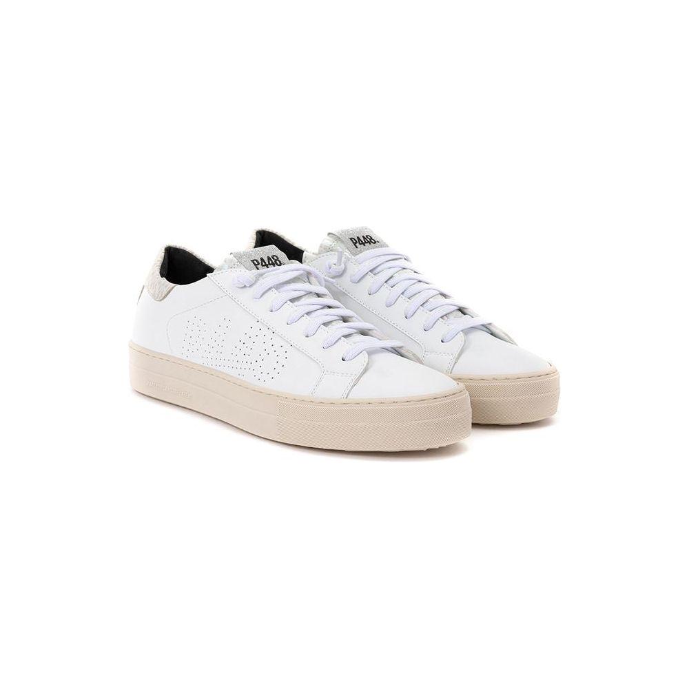 P448 White Leather Sneakers Elegant Casual Footwear P-2466666-EU36/US6