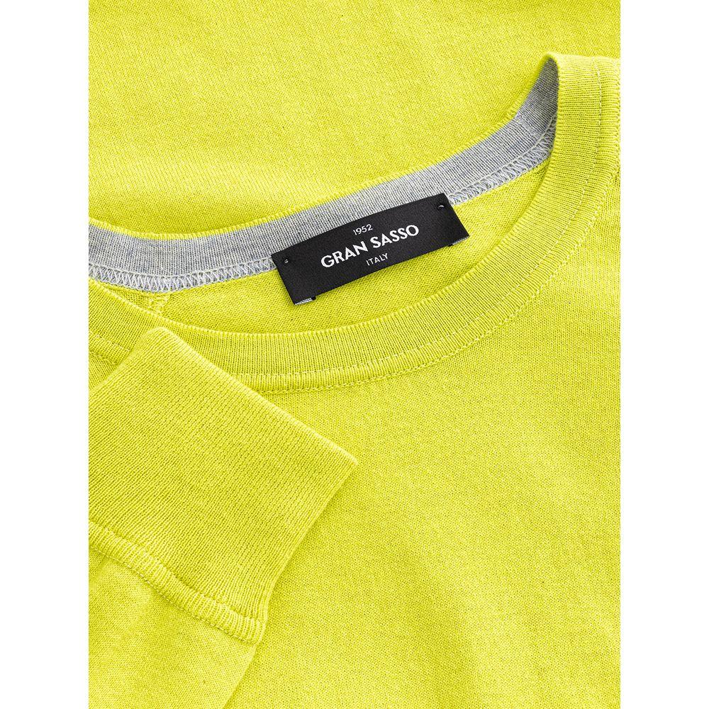 Gran Sasso Sunny Yellow Italian Cotton Sweater GR-4367669-IT50 | L