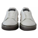 Dolce & Gabbana White Leather Portofino Sneakers Shoes LA10091#1-35.5