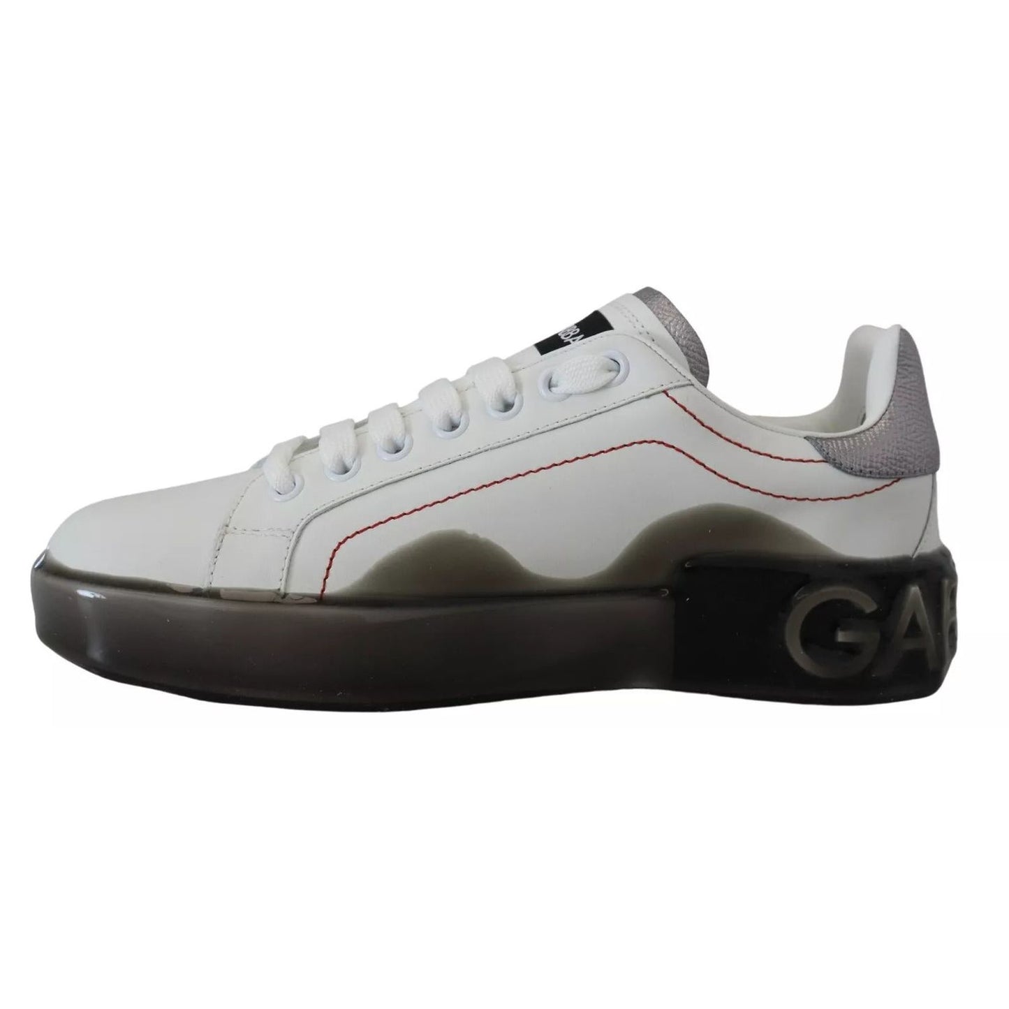 Dolce & Gabbana White Leather Portofino Sneakers Shoes LA10091#1-35.5
