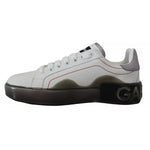 Dolce & Gabbana White Leather Portofino Sneakers Shoes LA10091#1-35.5