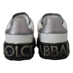Dolce & Gabbana White Leather Portofino Sneakers Shoes LA10091#1-35.5
