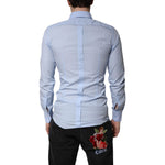 Dolce & Gabbana Light Blue Cotton GOLD Dress Formal Shirt TSH878532-38