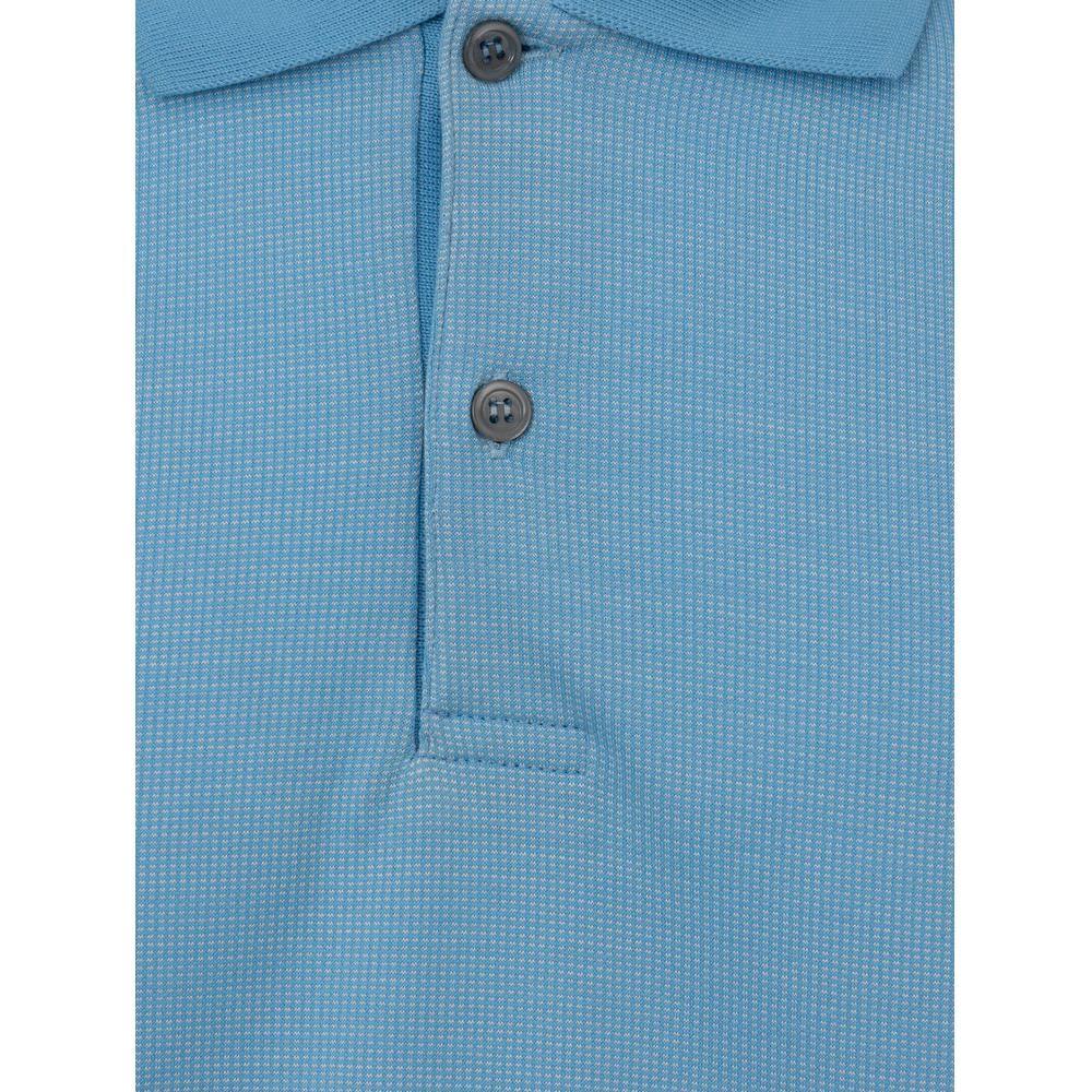 Dunhill Blue Cotton Polo Shirt DU-906267320013813-M