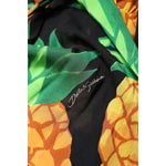 Dolce & Gabbana Black Silk Pineapple Draped Print Wrap Dress DR81681-40