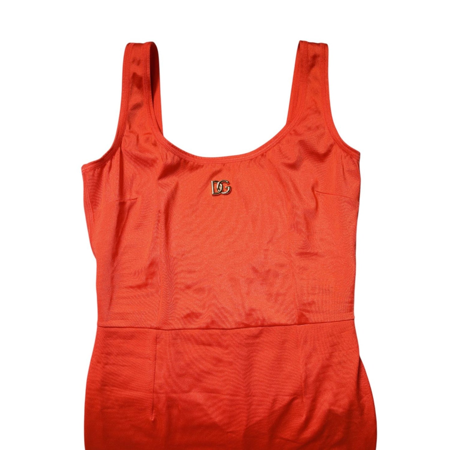 Dolce & Gabbana Orange Sleeveless Bodycon Jumpsuit Dress DR81684-38