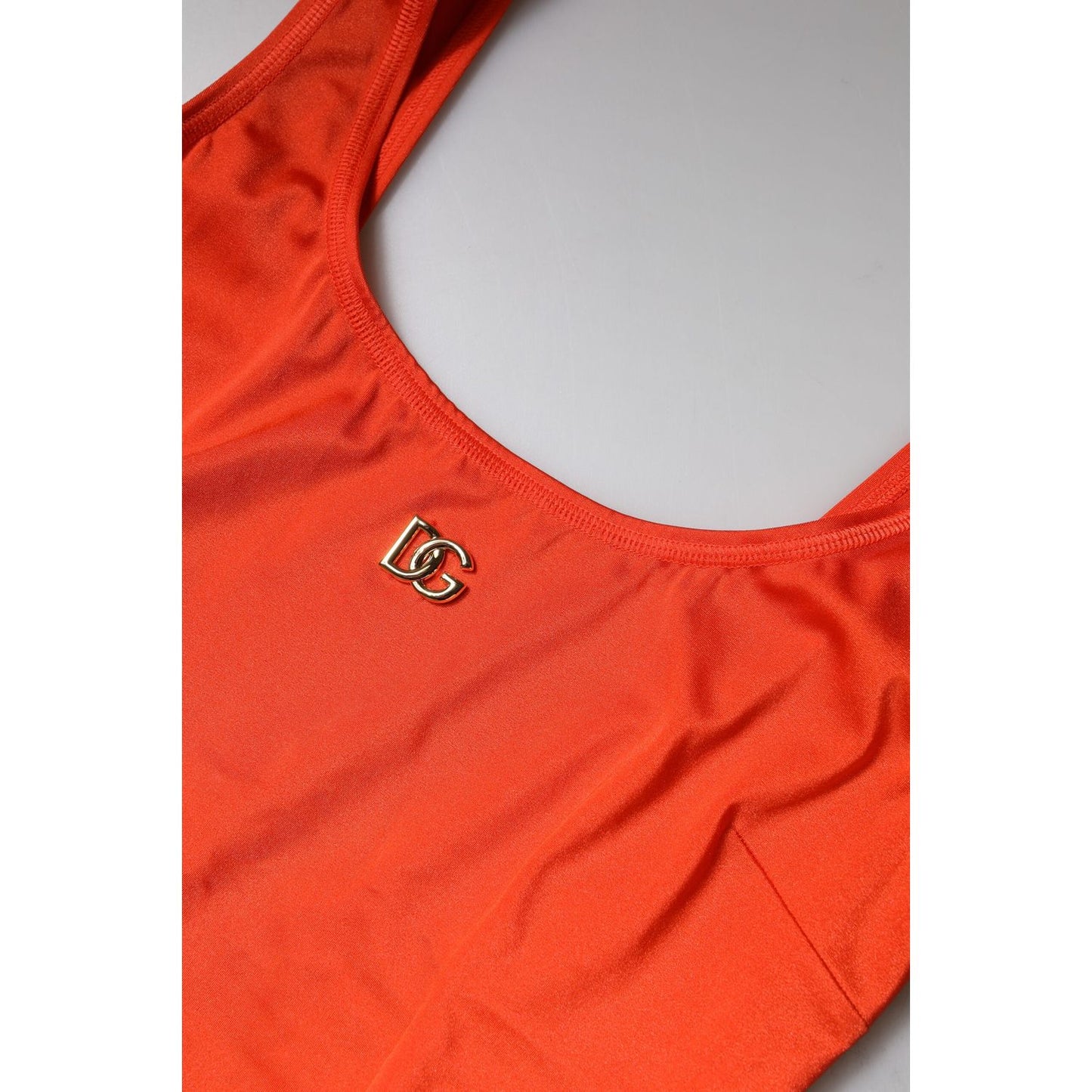 Dolce & Gabbana Orange Sleeveless Bodycon Jumpsuit Dress DR81684-38