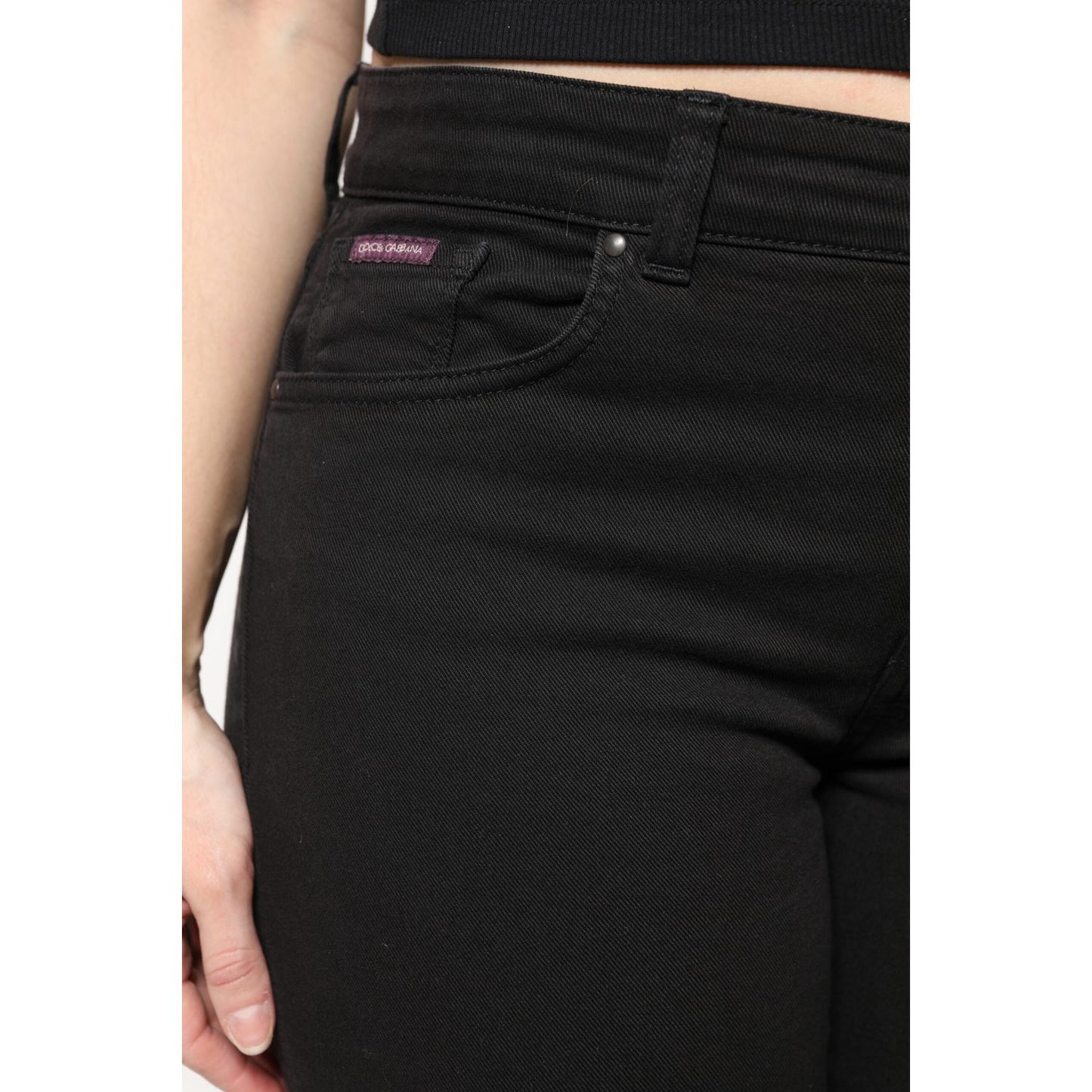 Dolce & Gabbana Black Cotton Mid Waisted Skinny Denim Jeans PAN75953-44