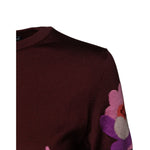 Dolce & Gabbana Maroon Floral Silk Crew Neck Blouse Top TSH87133-44