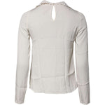 Dolce & Gabbana Cream Floral Lace Long Sleeves Blouse Top TSH87236-38