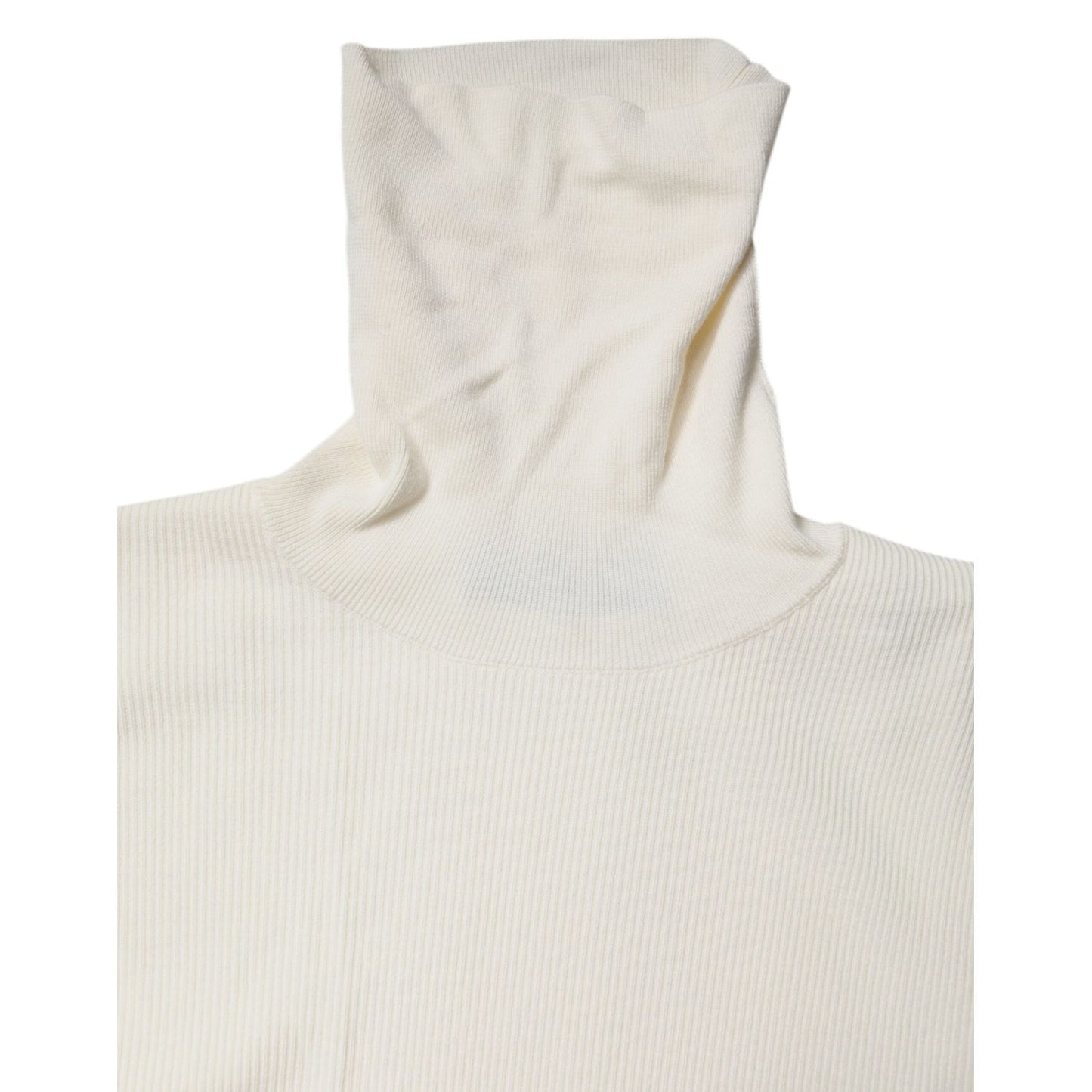 Dolce & Gabbana Cream Long Sleeves Turtleneck Slim Sweater TSH87245-38