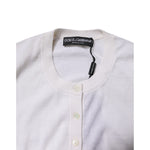 Dolce & Gabbana Cream Cashmere Knit Cropped Cardigan Sweater TSH87252-42