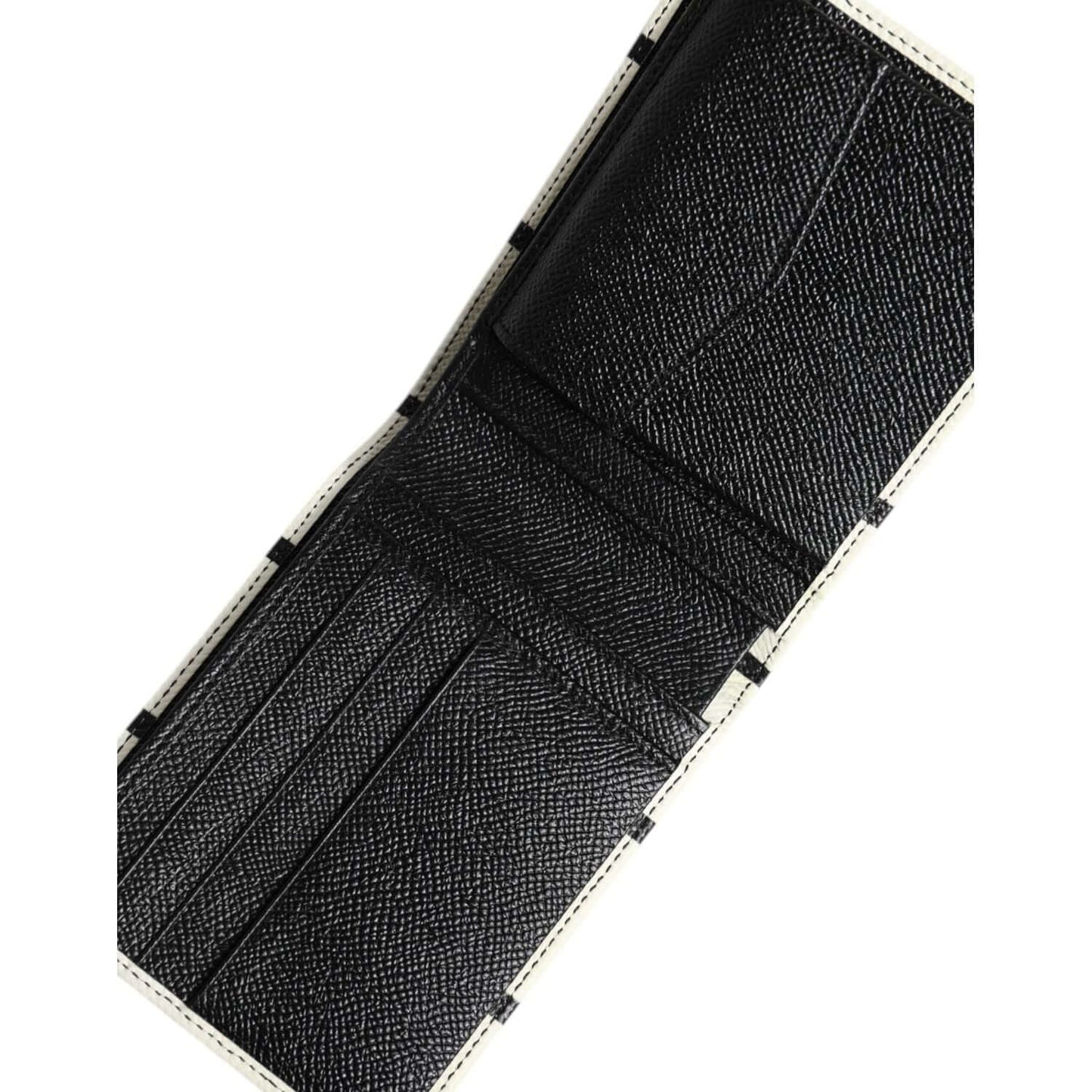 Dolce & Gabbana White Leather DG Crown Royals Bifold Card Holder Wallet BAG4626