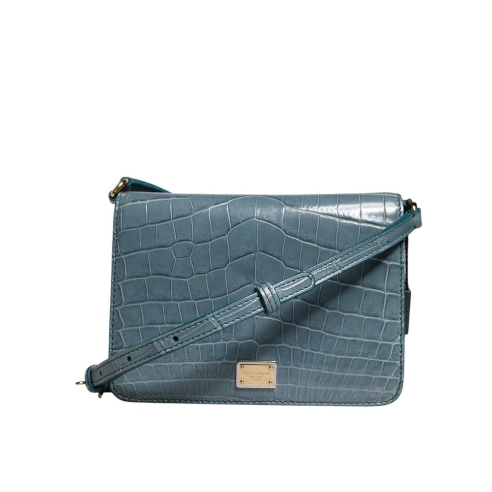 Dolce & Gabbana Green Exotic Leather DG Plaque Crossbody Mini Bag BAG4603