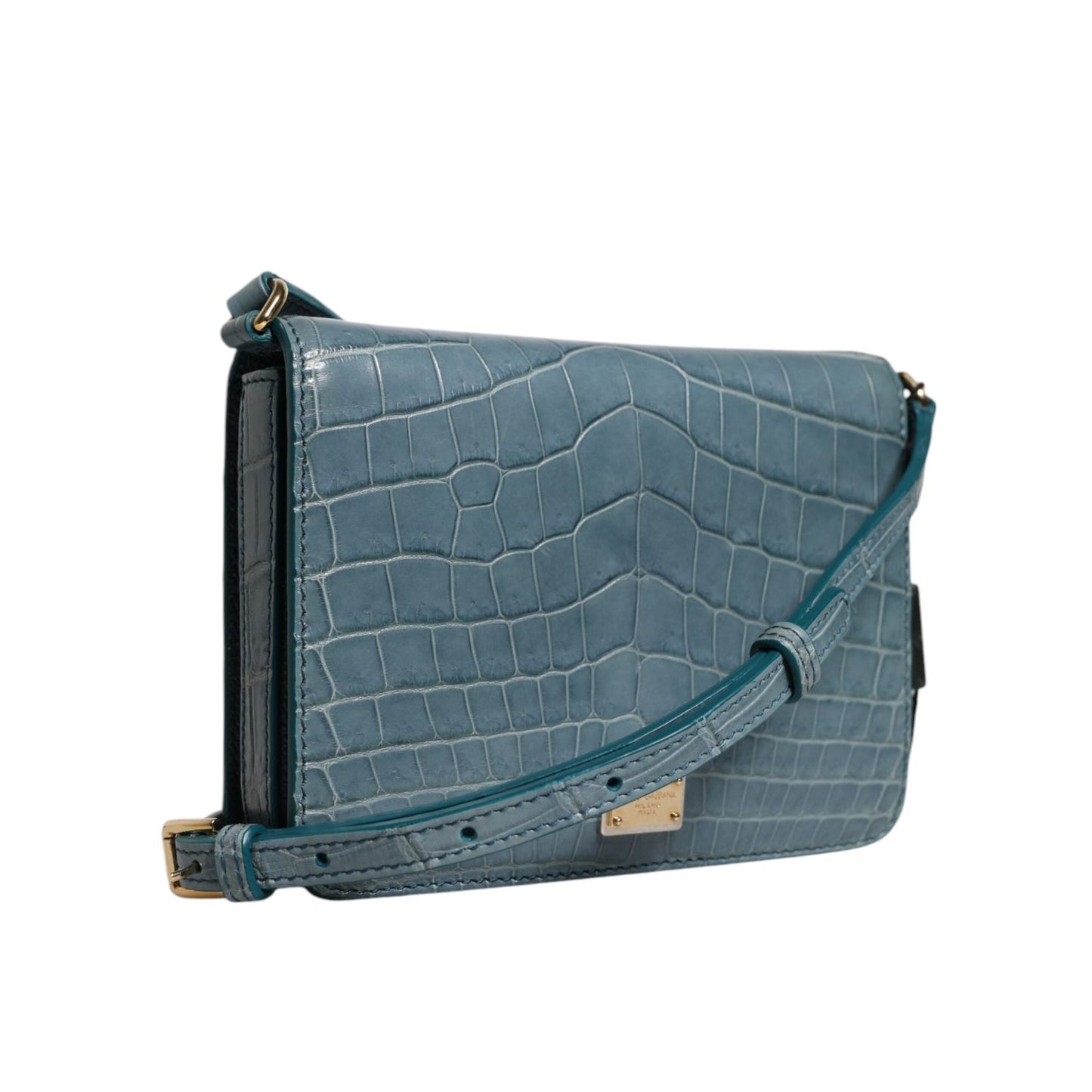 Dolce & Gabbana Green Exotic Leather DG Plaque Crossbody Mini Bag BAG4603