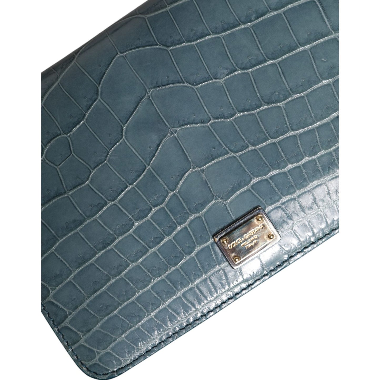 Dolce & Gabbana Green Exotic Leather DG Plaque Crossbody Mini Bag BAG4603