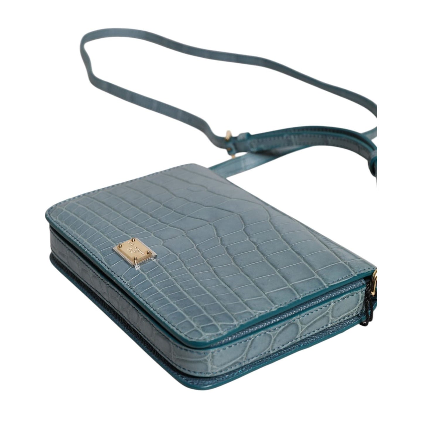 Dolce & Gabbana Green Exotic Leather DG Plaque Crossbody Mini Bag BAG4603
