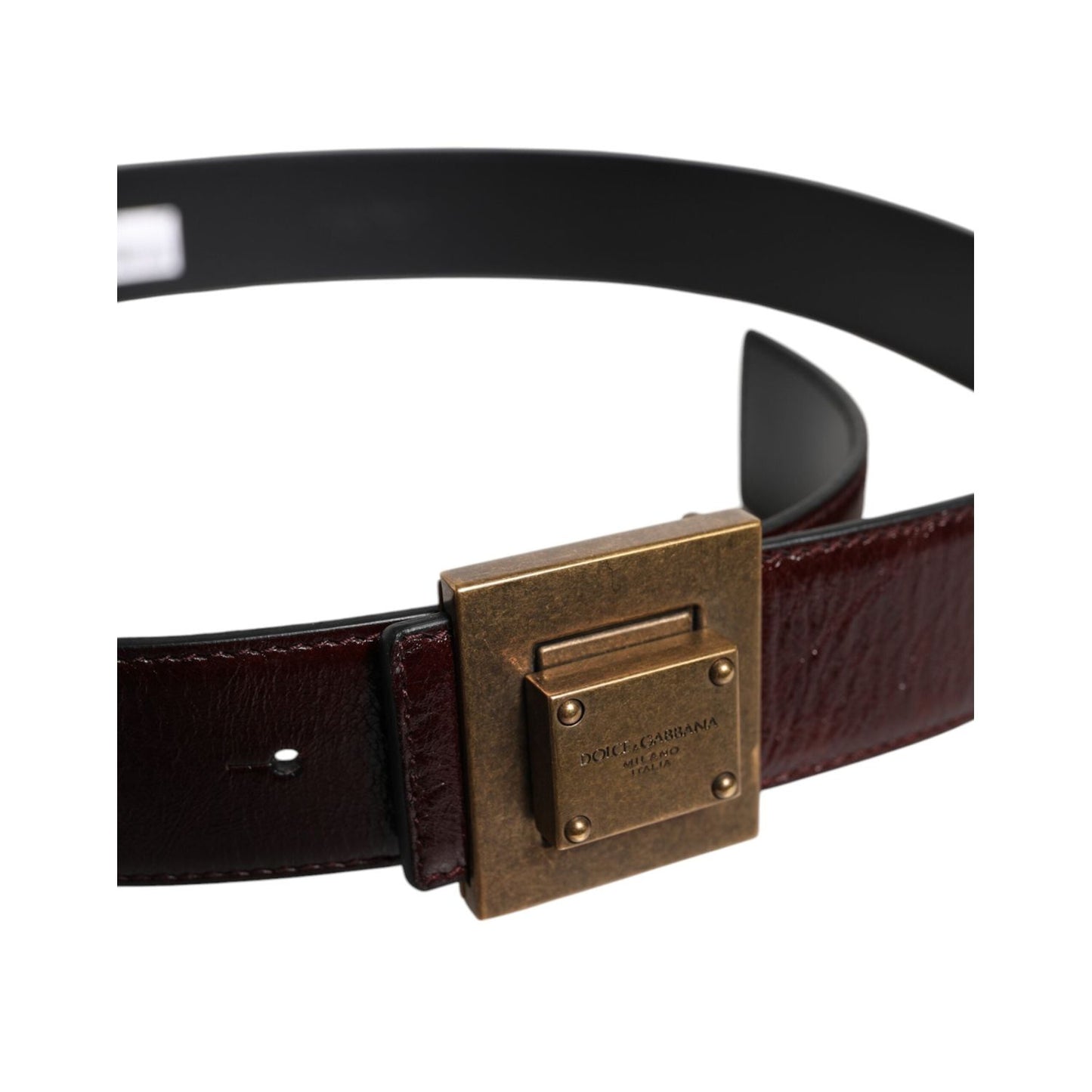 Dolce & Gabbana Brown Leather Gold Metal Buckle Classic Belt BEL9265-90