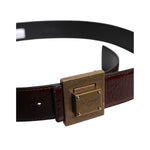 Dolce & Gabbana Brown Leather Gold Metal Buckle Classic Belt BEL9265-90
