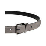 Dolce & Gabbana Gray Leather Silver Tone Metal Buckle Belt BEL9287-105