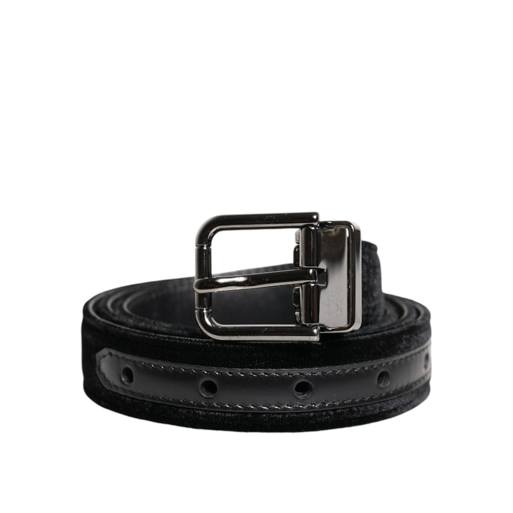 Dolce & Gabbana Black Leather Metal Buckle Classic Belt BEL9297-85