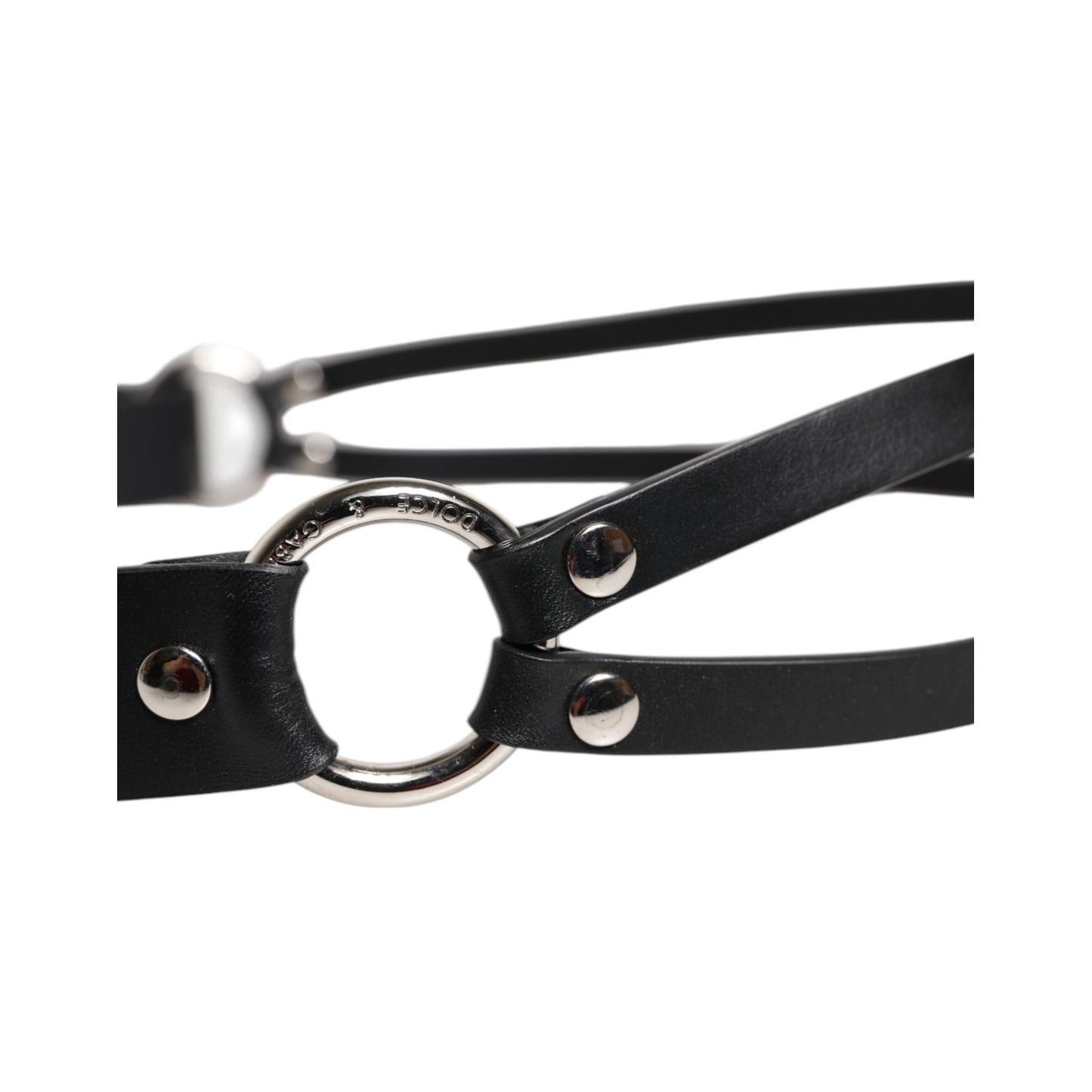 Dolce & Gabbana Black Leather Classic Metal Logo Buckle Belt BEL9319-90