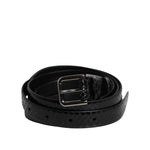 Dolce & Gabbana Black Leather Classic Metal Logo Buckle Belt BEL9331-90