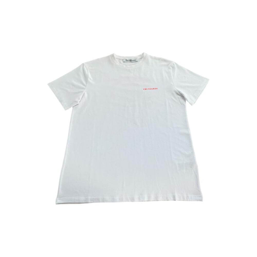 Trussardi Beachwear White Cotton Men's T-Shirt TR-24804-S