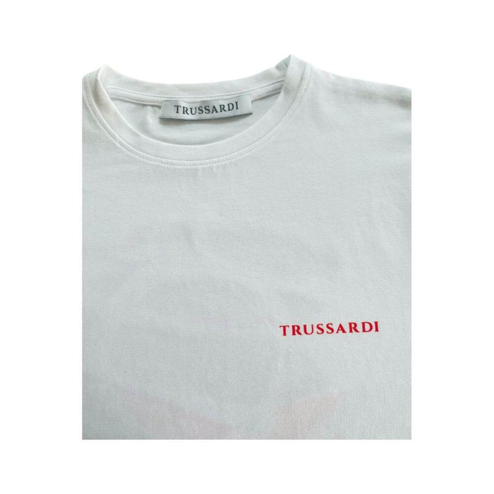 Trussardi Beachwear White Cotton Men's T-Shirt TR-24804-S