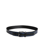 Dolce & Gabbana Black Blue Polyester Printed Metal Buckle Belt BEL9344-90