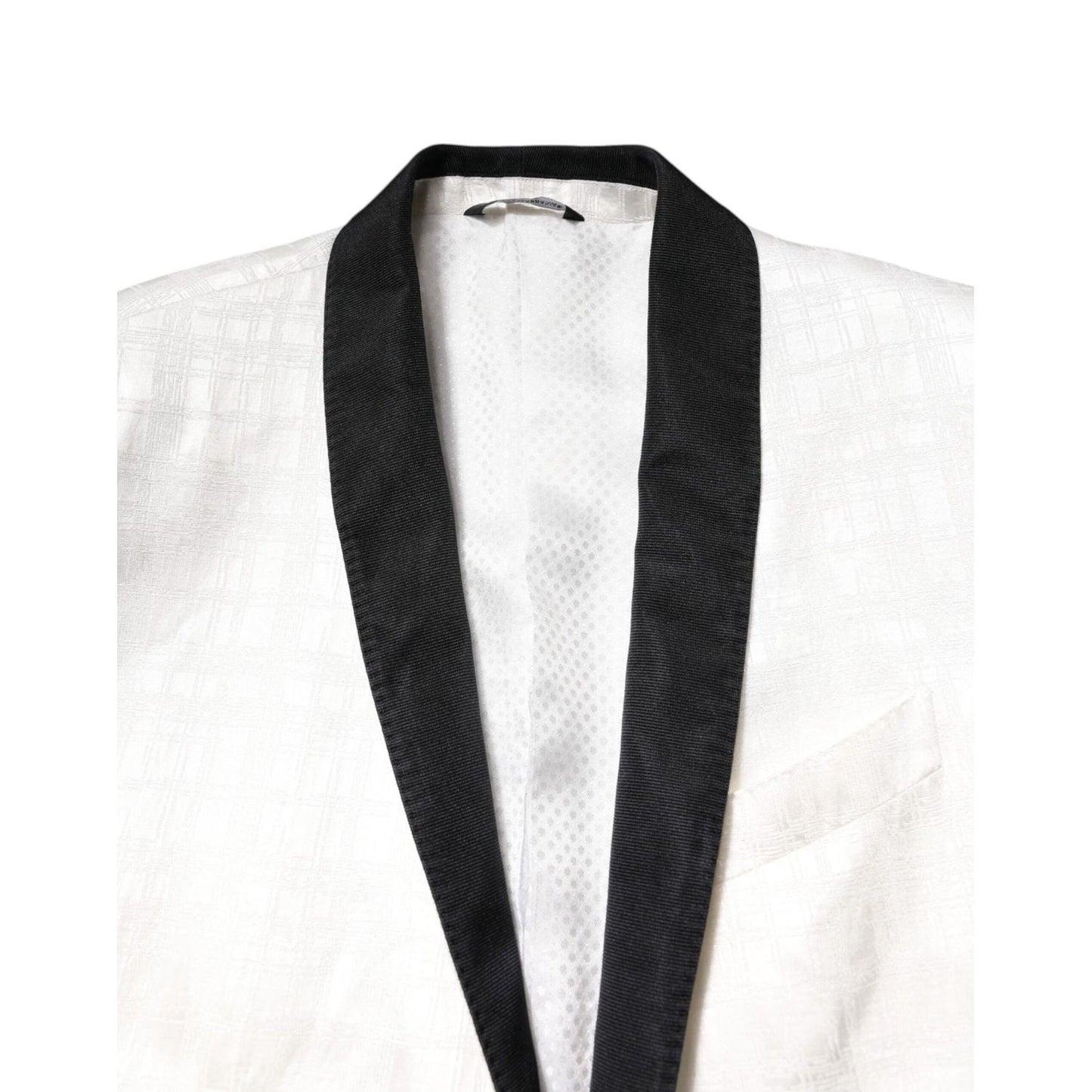 Dolce & Gabbana White Black Single Breasted Coat Blazer Suit JKT41306-48