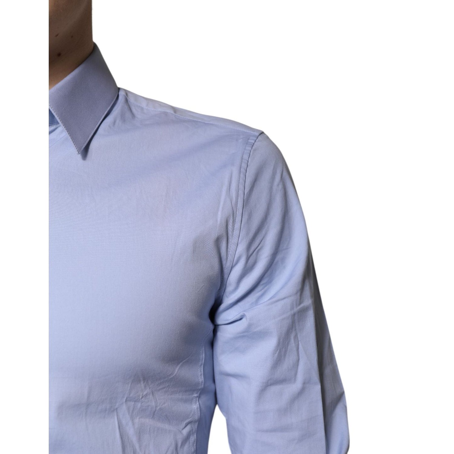 Dolce & Gabbana Light Blue Cotton SICILIA Dress Formal Shirt TSH878497-39