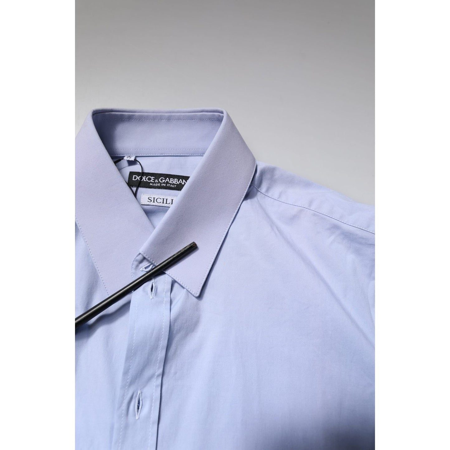 Dolce & Gabbana Light Blue Cotton SICILIA Dress Formal Shirt TSH878497-39